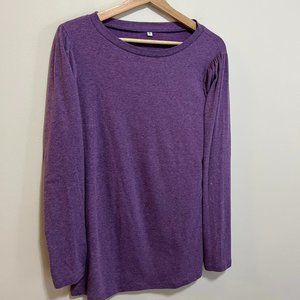 Women's purple Long Sleeve Tee Shirt Top Size S